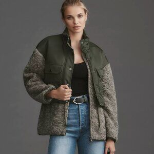 NWOT Anthropologie Avec Les Filles Fleece Twofer Jacket S